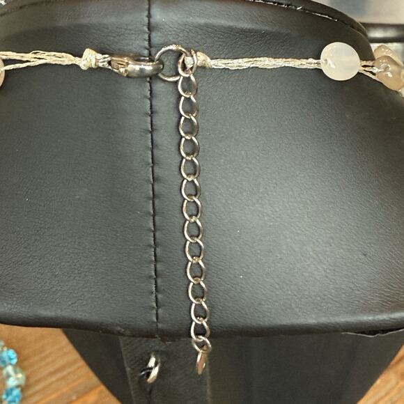 LUCAS LAMETH LUC Sterling 925 Agate Bead & Large Slice Pendant Necklace 18” - Picture 11 of 11